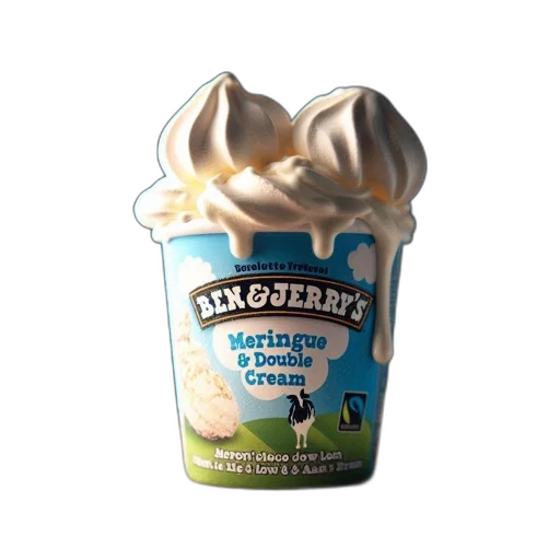 food, 3d render, photo, highlights, meringue, double, cream, tub transparent PNG cut-out