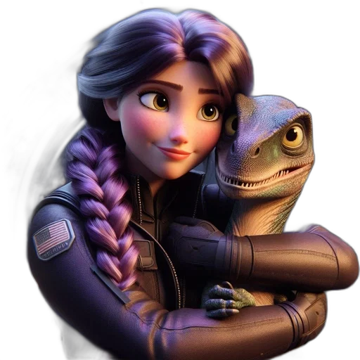 dragon, fantasy art, concept art, photorealistic, 3d render, outer space, animated, girl transparent PNG cut-out
