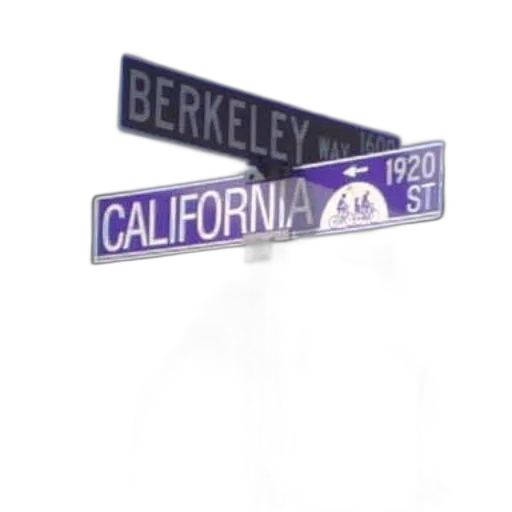 3d render, city street, street, sign, berkeley, way, california transparent PNG cut-out