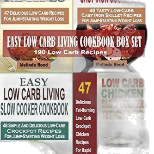 book, cover, featuring, four, sections, low, carb, recipes transparent PNG cut-out
