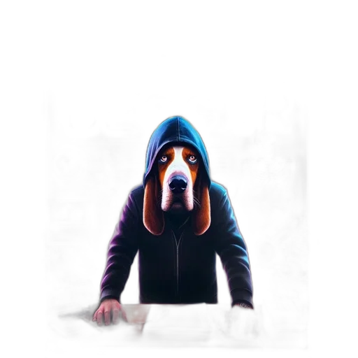 animal, creature, mask, jacket, concept art, pixel art, 3d render, photorealistic transparent PNG cut-out