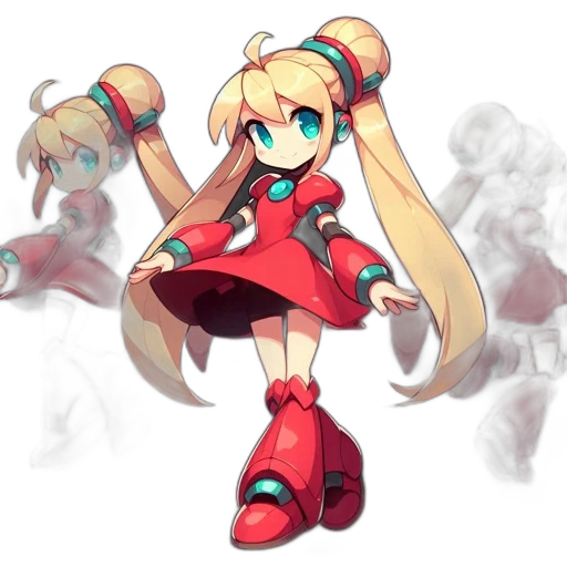 robot, weapon, staff, dress, concept art, anime, pixel art, 3d render transparent PNG cut-out