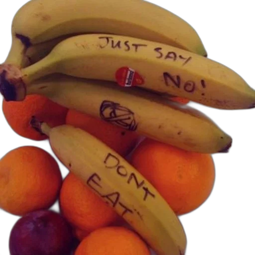food, staff, photorealistic, plate, fruit, one, banana, saying transparent PNG cut-out