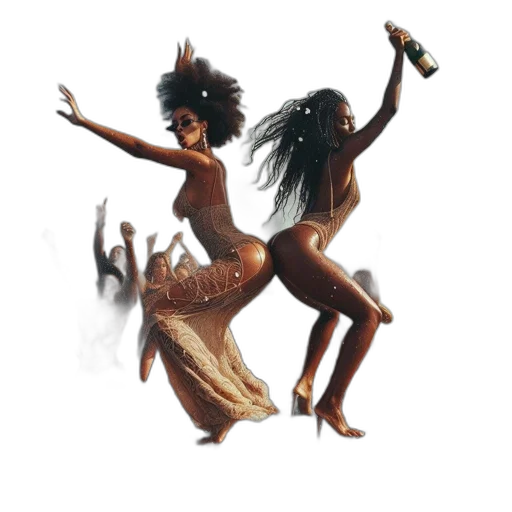 concept art, fantasy art, people, celebrate, aboard, yacht, two, women transparent PNG cut-out