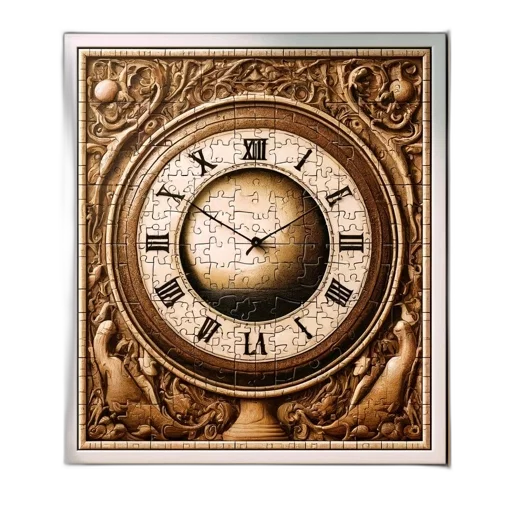 jewelry, furniture, photorealistic, 3d render, earth tones, detailed, clock, swirling transparent PNG cut-out
