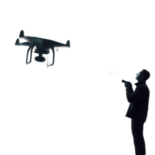 robot, staff, weapon, animal, concept art, 3d render, night, futuristic transparent PNG cut-out
