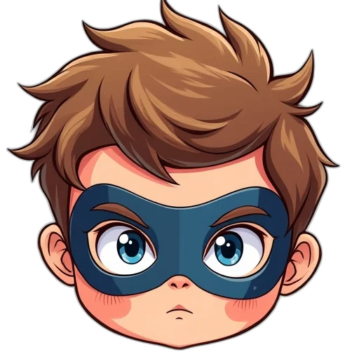 face, cartoon, comic book art, pixel art, anime, printable, power, hero transparent PNG cut-out