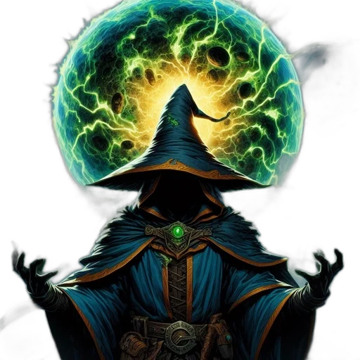 staff, hat, mask, jacket, fantasy art, concept art, comic book art, pixel art transparent PNG cut-out