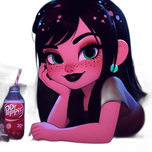 bottle, dress, food, face, concept art, cartoon, anime, vaporwave transparent PNG cut-out