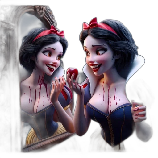 concept art, fantasy art, comic book art, 3d render, red, eerily, dark, twisted transparent PNG cut-out
