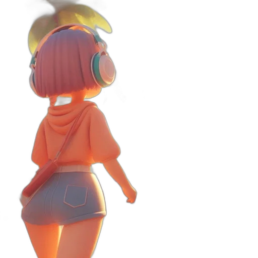 robot, jacket, dress, hat, 3d render, concept art, anime, cyberpunk transparent PNG cut-out