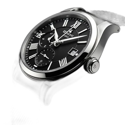 jewelry, photorealistic, close-up, image, luxury, watch, silver, black transparent PNG cut-out