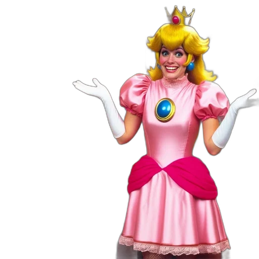 dress, crown, 3d render, concept art, person, dressed, princess, peach transparent PNG cut-out