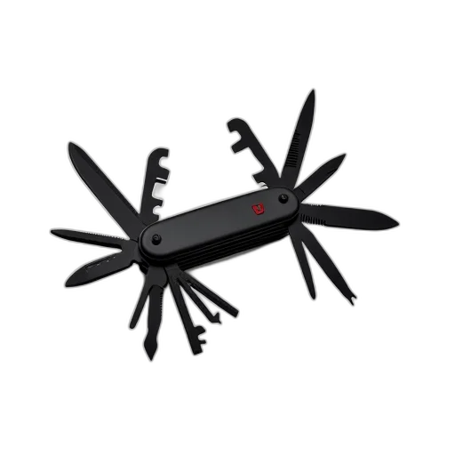 weapon, crown, umbrella, robot, 3d render, black, swiss, army transparent PNG cut-out