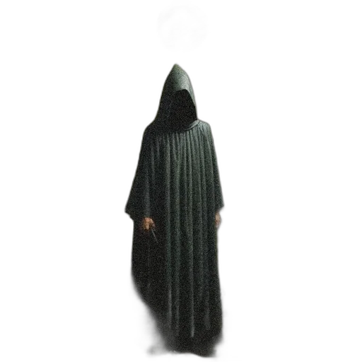 dress, jacket, staff, mask, pixel art, concept art, 3d render, fantasy art transparent PNG cut-out
