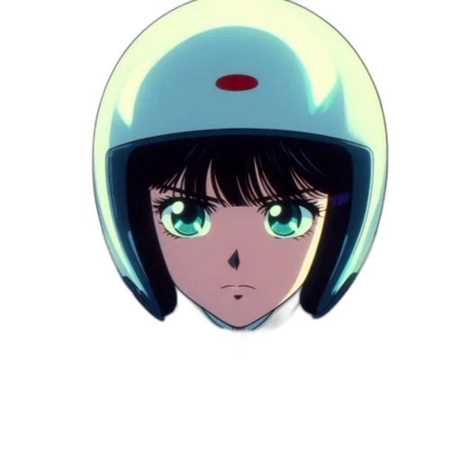 face, mask, robot, hat, anime, cartoon, vaporwave, concept art transparent PNG cut-out