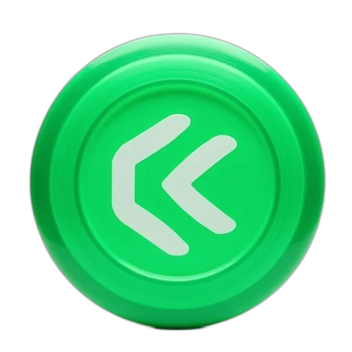 staff, 3d render, green, frisbee, white, logo, center, shown transparent PNG cut-out