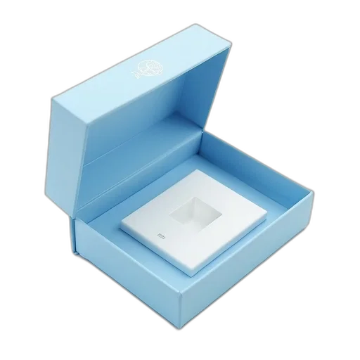 jewelry, furniture, blue, box, white, interior, open, revealing transparent PNG cut-out