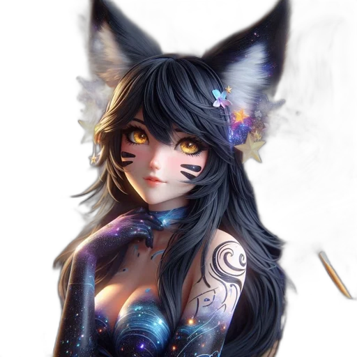 dress, staff, mask, fantasy art, pixel art, anime, concept art, outer space transparent PNG cut-out