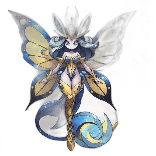 dragon, staff, creature, concept art, fantasy art, pixel art, anime, blue transparent PNG cut-out