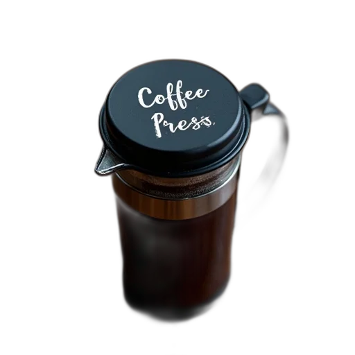 bottle, 3d render, coffee, french, press, shown, black, lid transparent PNG cut-out
