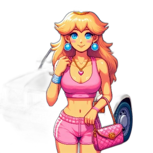 dress, staff, pixel art, concept art, vaporwave, fantasy art, neon, pastel transparent PNG cut-out
