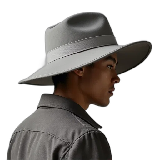 hat, jacket, staff, photorealistic transparent PNG cut-out