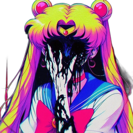 mask, creature, jacket, face, vaporwave, cyberpunk, anime, pixel art transparent PNG cut-out