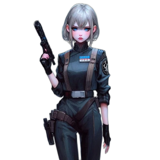 staff, weapon, jacket, robot, concept art, cyberpunk, comic book art, pixel art transparent PNG cut-out