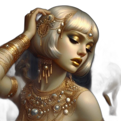 jewelry, crown, mask, fantasy art, concept art, photorealistic, cyberpunk, golden transparent PNG cut-out