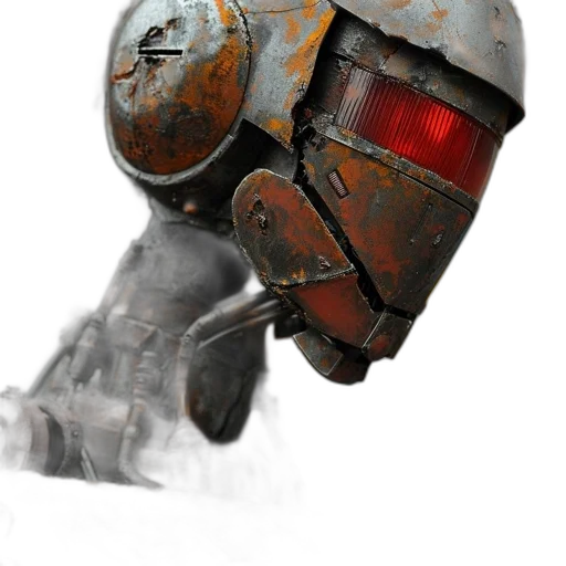 robot, mask, weapon, face, concept art, 3d render, watercolor, comic book art transparent PNG cut-out