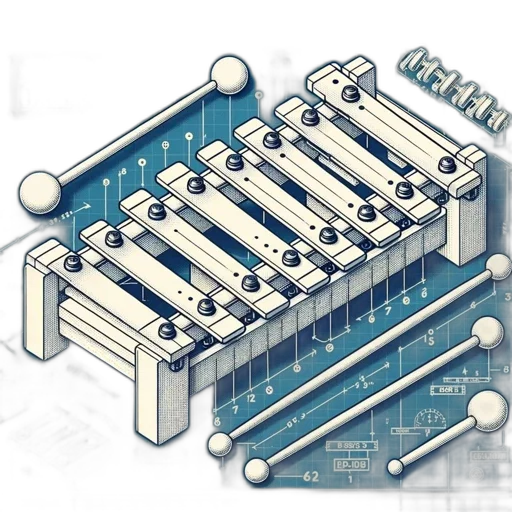 robot, 3d render, exploded, view, xylophone, structure, shown, detail transparent PNG cut-out