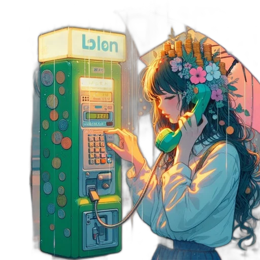 flower, weapon, robot, dress, vaporwave, cyberpunk, anime, concept art transparent PNG cut-out