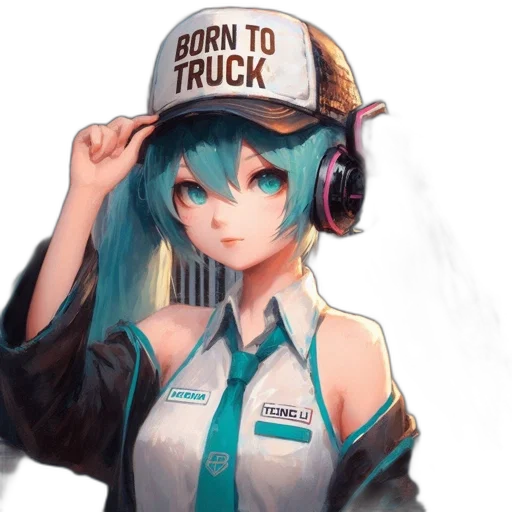 robot, car, hat, staff, anime, cyberpunk, vaporwave, concept art transparent PNG cut-out