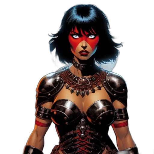 comic book art, concept art, fantasy art, cyberpunk, woman, sporting, elaborate, black transparent PNG cut-out