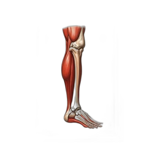 staff, detailed, illustration, human, leg, cross-sectional, view, muscle transparent PNG cut-out