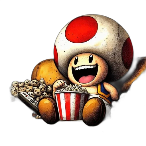 food, creature, concept art, pixel art, 3d render, toad-like, character, sits transparent PNG cut-out