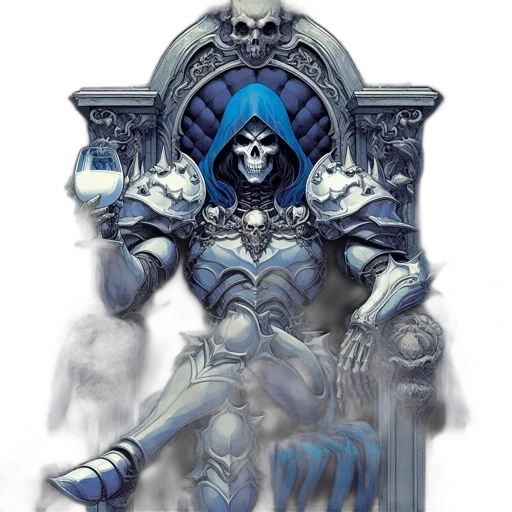 staff, fantasy art, concept art, comic book art, pixel art, blue, monochrome, skeletal transparent PNG cut-out