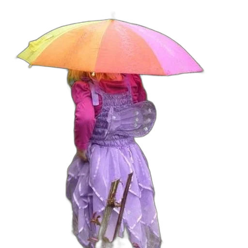 umbrella, jacket, staff, dress, 3d render, photorealistic, concept art, vaporwave transparent PNG cut-out