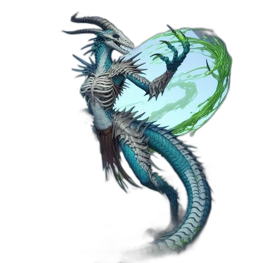 dragon, creature, staff, weapon, concept art, fantasy art, 3d render, pixel art transparent PNG cut-out