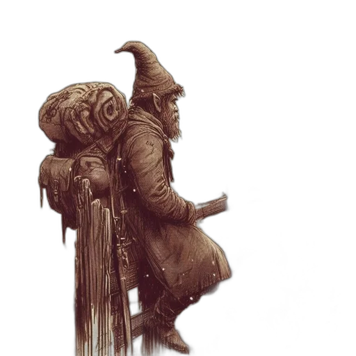creature, staff, mask, hat, concept art, fantasy art, pixel art, watercolor transparent PNG cut-out