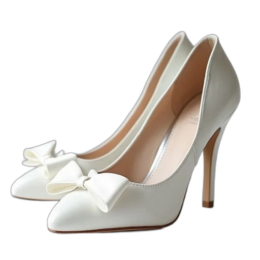 shoes, 3d render, white, bridal transparent PNG cut-out