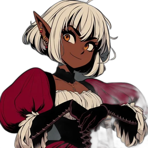 staff, concept art, fantasy art, pixel art, anime, dark, red, monochrome transparent PNG cut-out