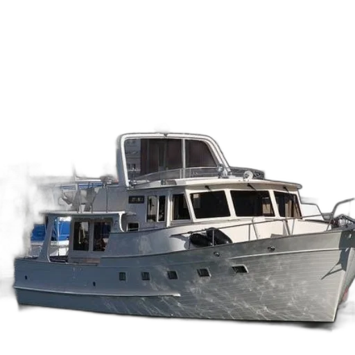 3d render, photorealistic, concept art, sleek, white, boat, swedish, flag transparent PNG cut-out