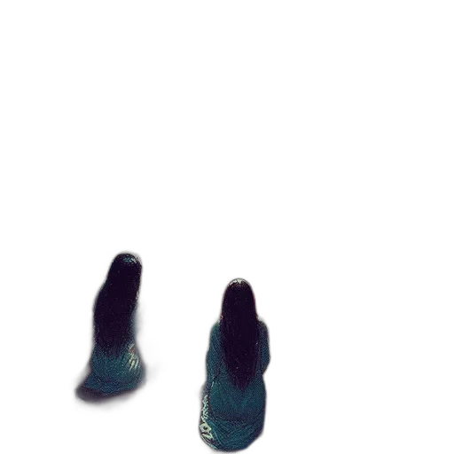 shoes, hair, weapon, bottle, 3d render, vaporwave, photorealistic, watercolor transparent PNG cut-out