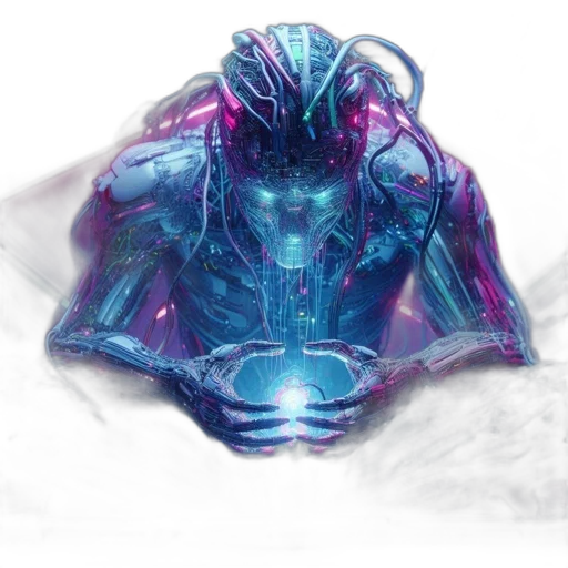 mask, creature, robot, face, concept art, fantasy art, cyberpunk, vaporwave transparent PNG cut-out