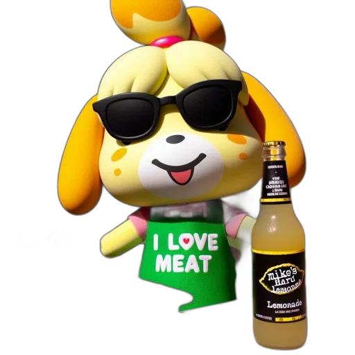 animal, food, bottle, jacket, 3d render, animated, dog, character transparent PNG cut-out