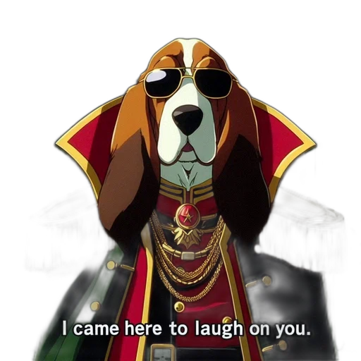 staff, anime, cartoon, dog transparent PNG cut-out