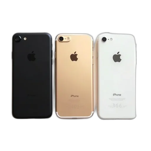 3d render, golden, colorful, pastel, collection, three, apple, iphones transparent PNG cut-out