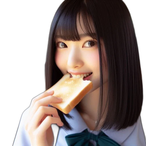 food, face, creature, weapon, photorealistic, anime, young, woman transparent PNG cut-out